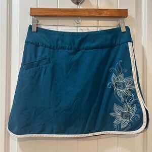Athleta Swift Zip Teal Skort Size 6 Tennis Golf